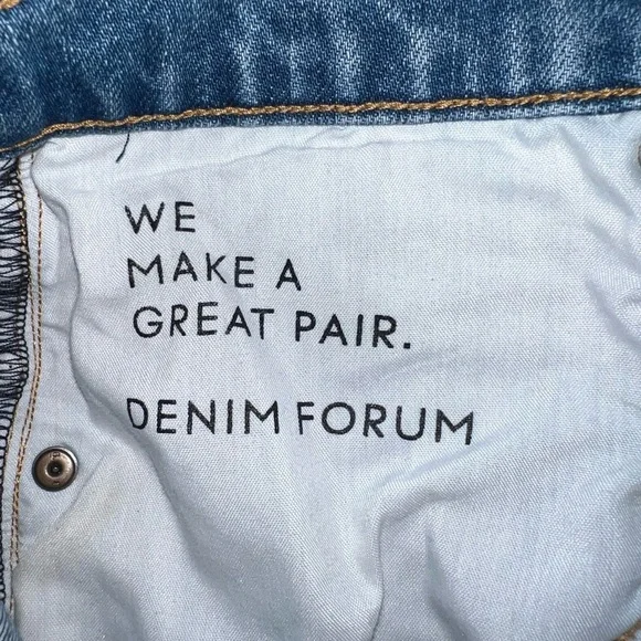 Denim Forum Blue High Rise Straight Jeans - Picture 7 of 9